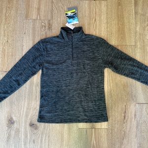 NWT kid’s size 12/14 gray & black flannel 1/4 zip jacket